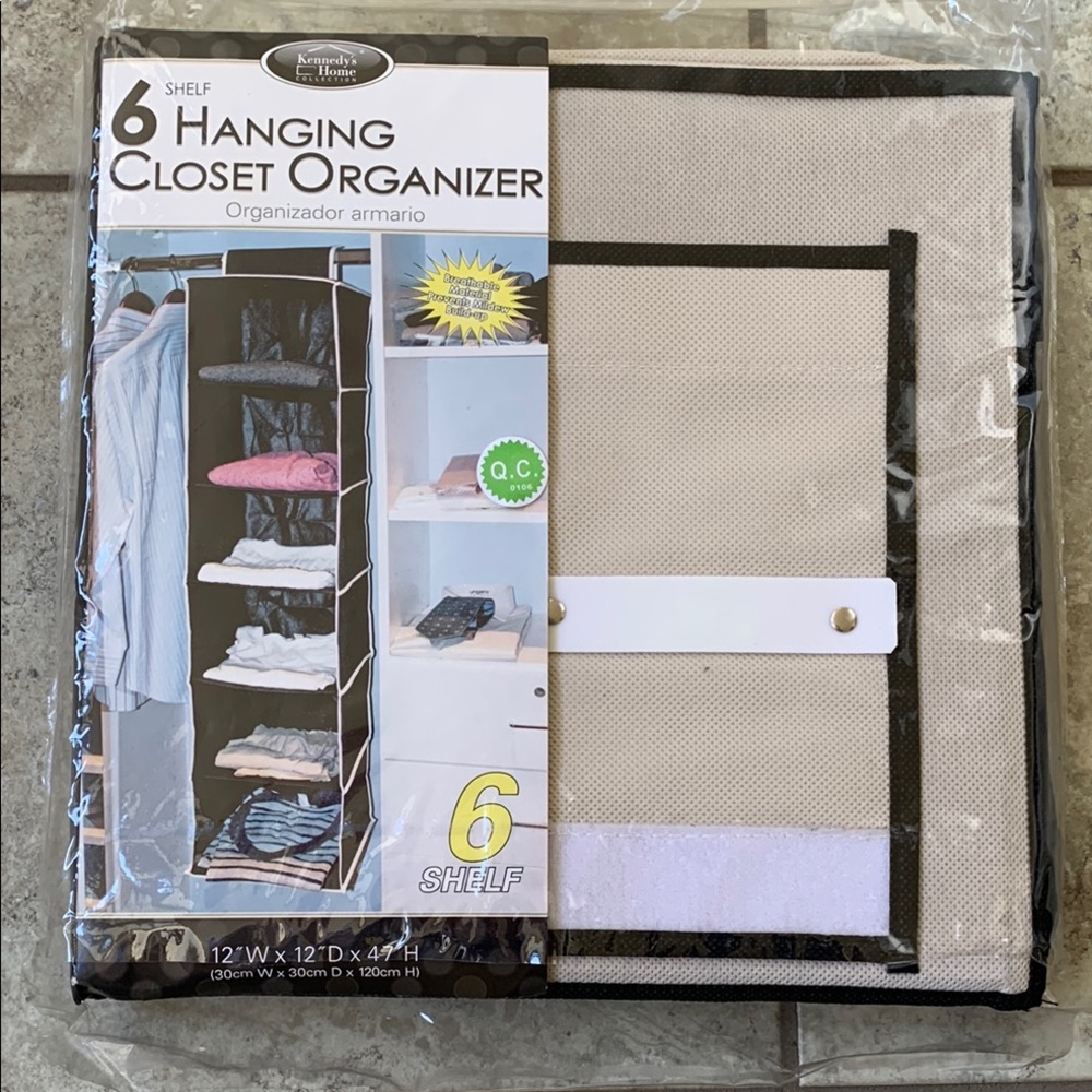 Kennedy‘s Home Collection Beige Hanging 6 Shelf Closet Organizer